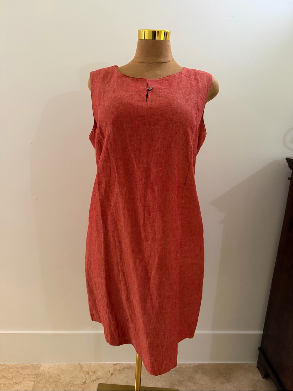 NWT The Territory Ahead Red 100% Linen Shift Dress